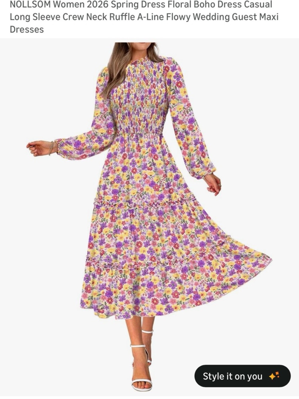 Floral Smocked Midi Dress
